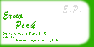erno pirk business card